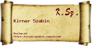 Kirner Szabin névjegykártya